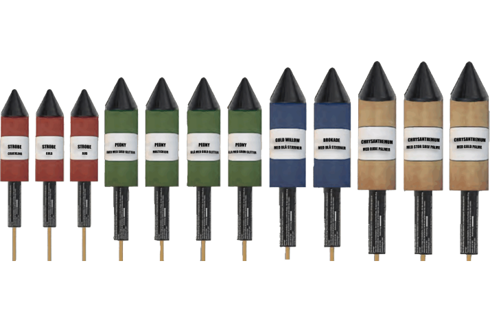 Super Rockets. Sortiment 12 stk.