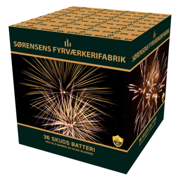 36 skud 20 mm bl� bomber med hvide blinkere.