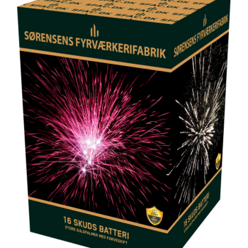 16 skud 25 mm store guldpalmer med farveskift.