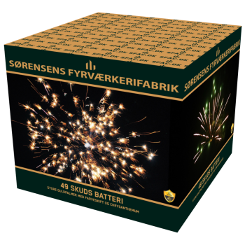 49 skud 25 mm store guldpalmer med farveskift og chrysanthemum