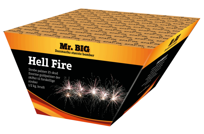 Mr.BIG Hell Fire. Strobe Palmer 25 skud. Enorme guldpalmer der skifter til forskellige strober. Vink