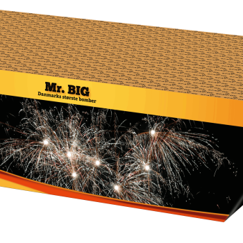 Mr.BIG. Extreme. 75 skud 30 mm.  Store glitterbomber med guld og dahlia. Vinkelmix. 