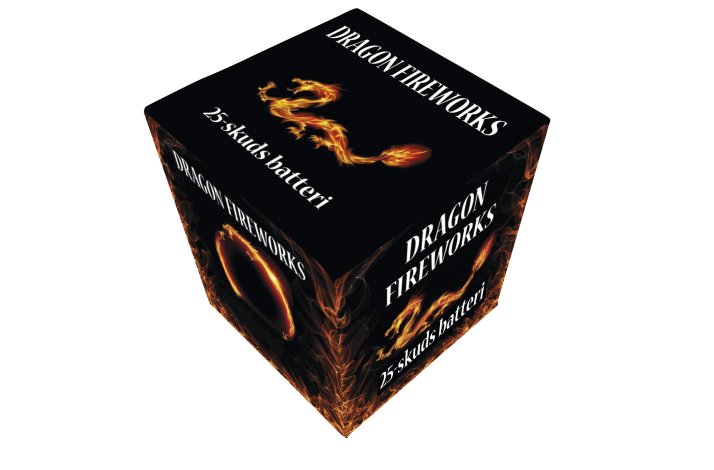 25 skuds batteri Brocade m. lilla stjerner lige op 30 mm 